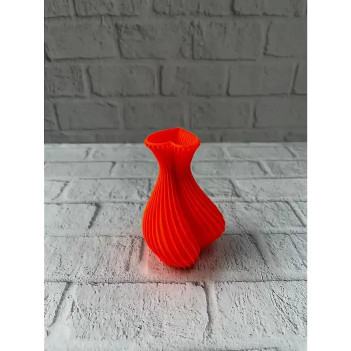 AsilTech 11 cm Turuncu Kalp Formlu Mini Vazo Estetik Dekoratif Obje
