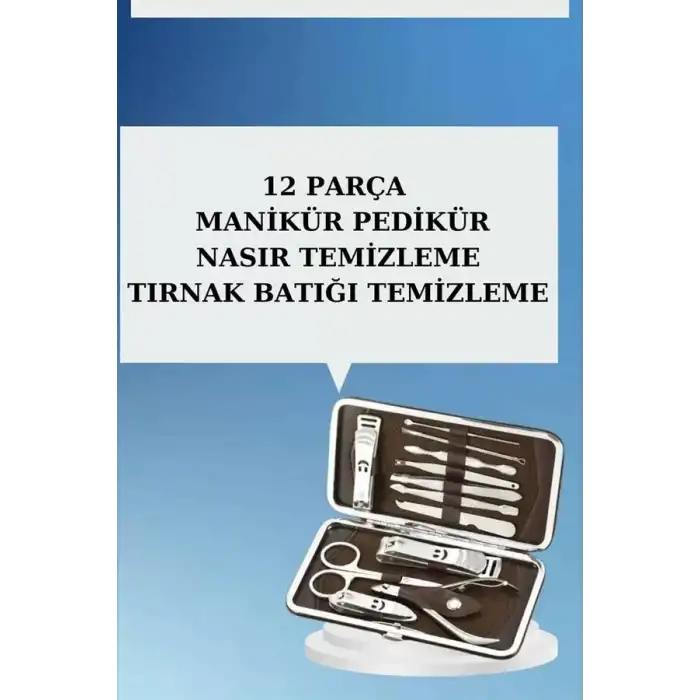AsilTech 12 Parça El Ayak Temizleme Pense Kir Temizleme Aparatı Kaş Cımbızı