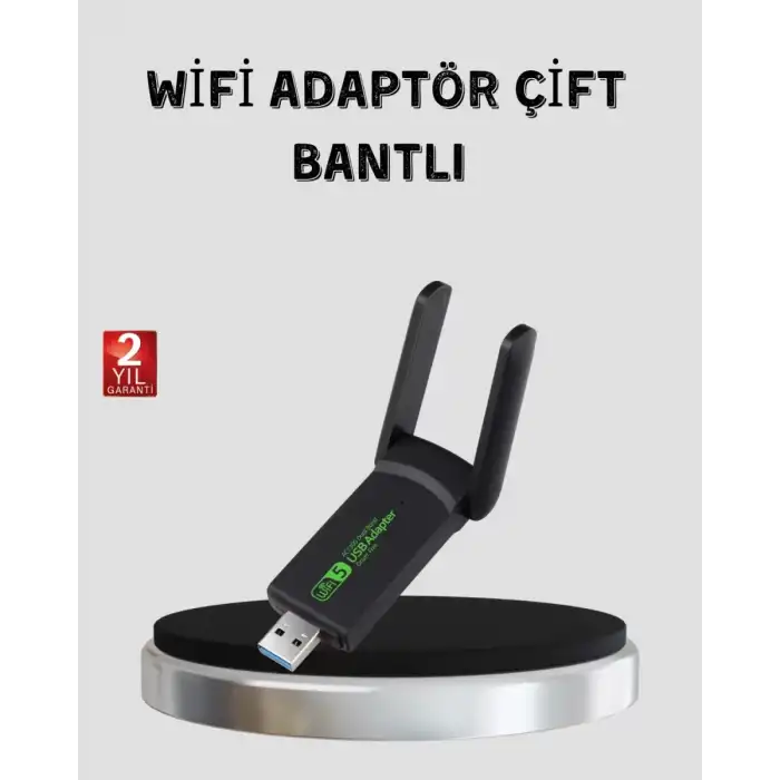 AsilTech 1200 Mbps Dual Band WiFi Adaptör – 5.8G & 2.4G Çift Antenli