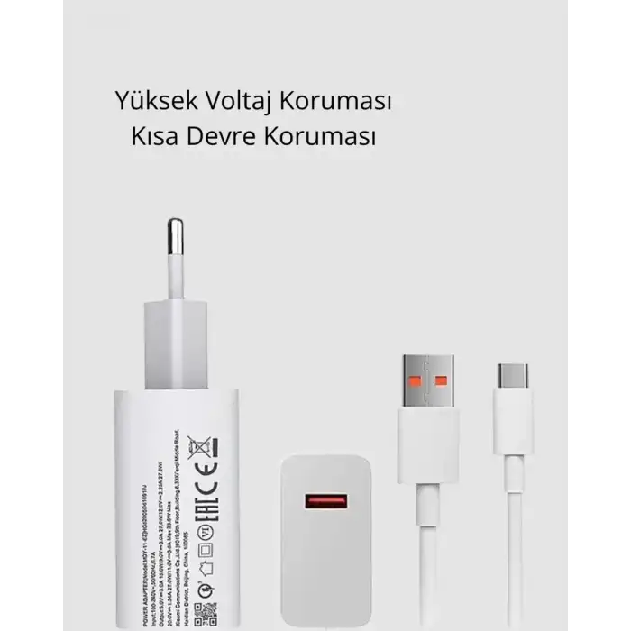 AsilTech 120W Süper Hızlı Şarj Adaptörü – Type-C Kablo Dahil, Yüksek Voltaj Korumalı