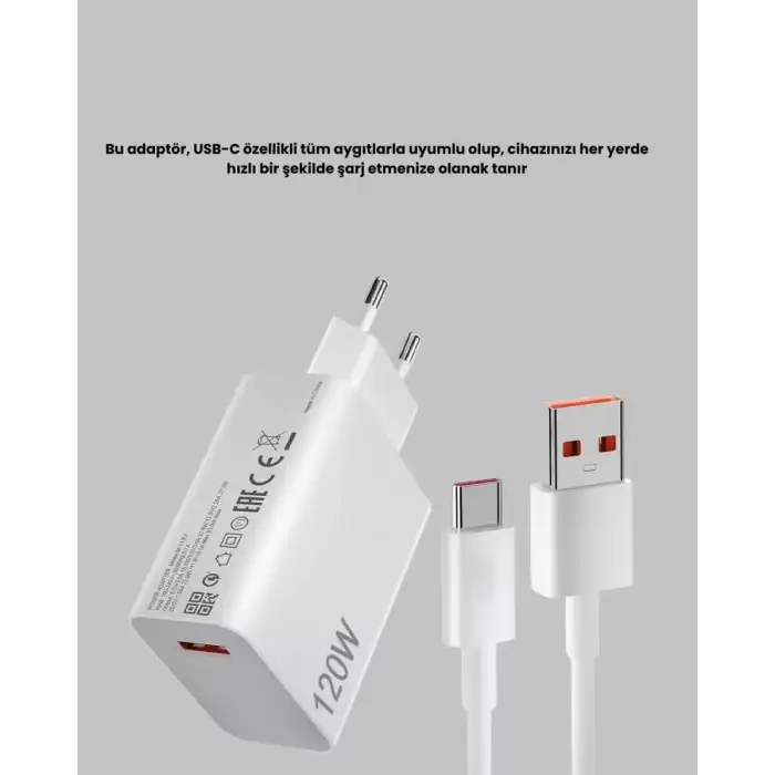 AsilTech 120W USB-C Şarj Adaptörü Süper Hızlı Şarj Güç Kaynağı Seti