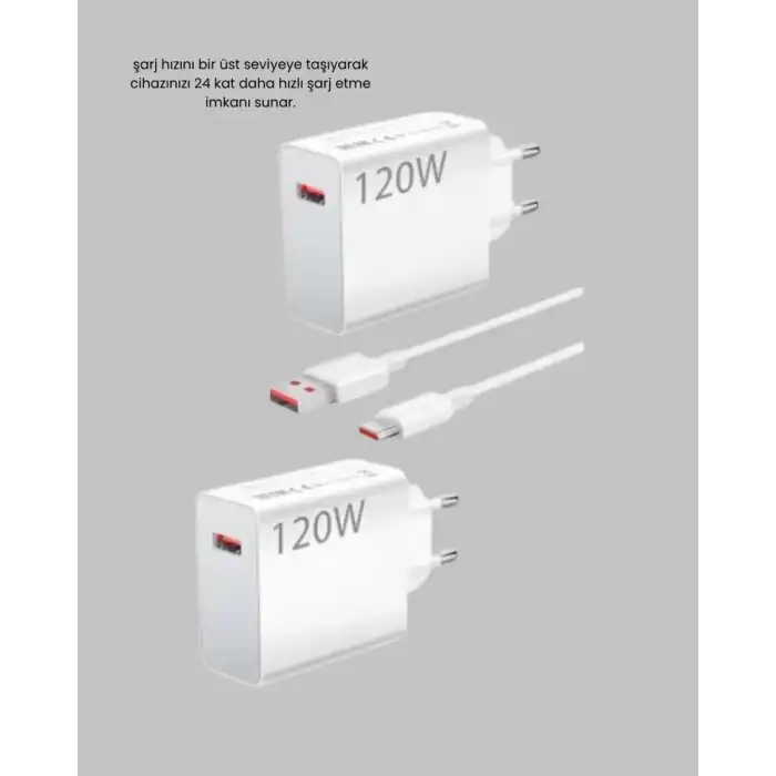 AsilTech 120W USB-C Şarj Adaptörü Süper Hızlı Şarj Güç Kaynağı Seti