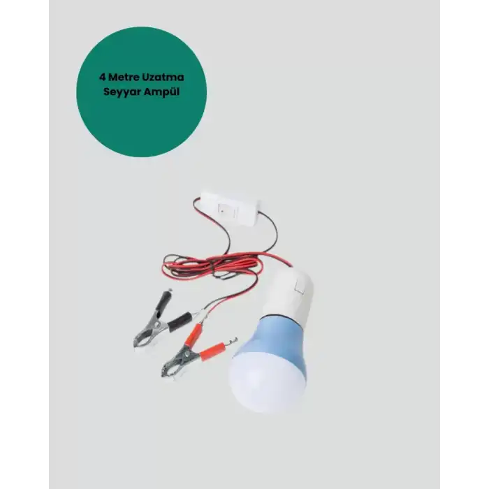 AsilTech 12V LED Ampul Timsah Kıskaçlı Taşınabilir Aydınlatma