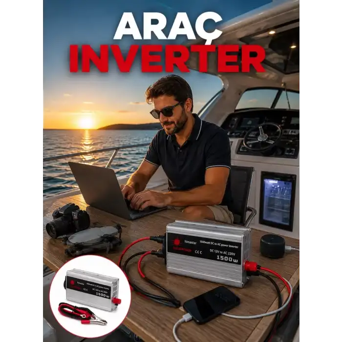 AsilTech 1500W Yüksek Güç Çıkışlı Araç Inverter