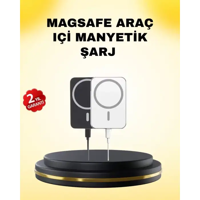 AsilTech 15W Kablosuz Şarj Destekli MagSafe Araç Tutucu Havalandırma Klipsli