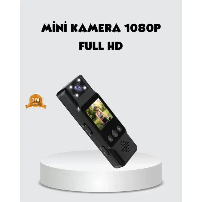 AsilTech 180 Derece Dönebilen Mini Kamera Full HD TFT Ekran Hareket Sensörlü