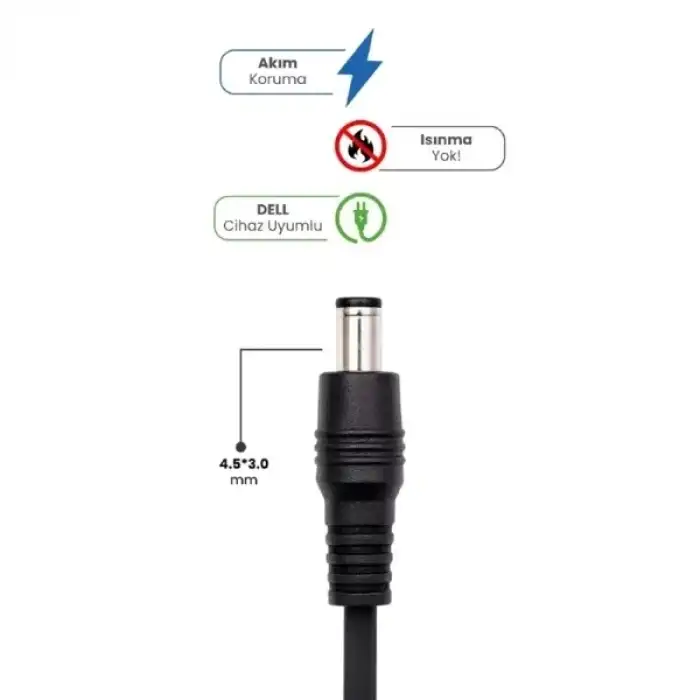 AsilTech 19.5V 4.62A 4.5 * 3.0mm 90W DELL İçin Laptop Adaptör