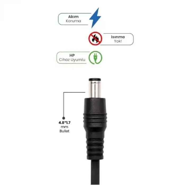 AsilTech 19V 4.74A 4.8 * 1.7mm Bullet 90W HP İçin Laptop Adaptör