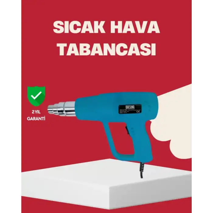 AsilTech 2 Kademeli Güçlü Sıcak Hava Tabancası 380° – 500° Isı Ayarı