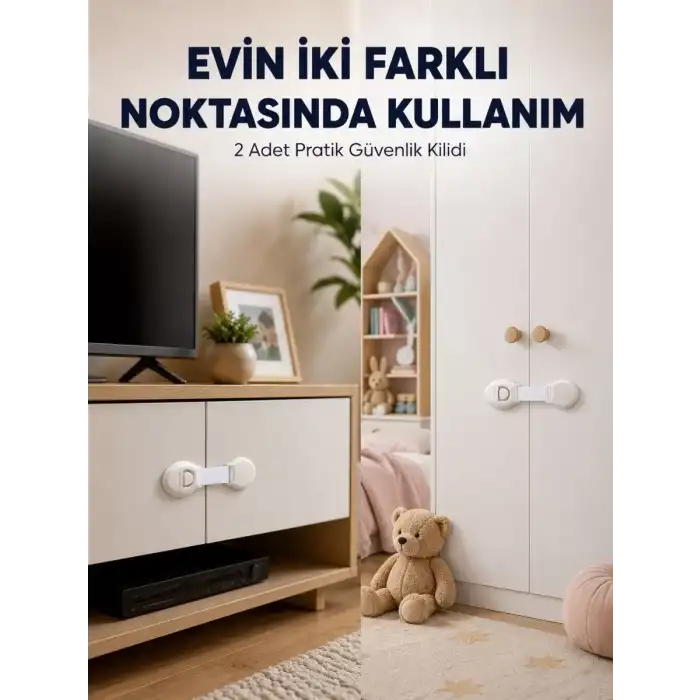 AsilTech 2li Çocuk Güvenlik Kilidi Ev İçi Koruma Seti