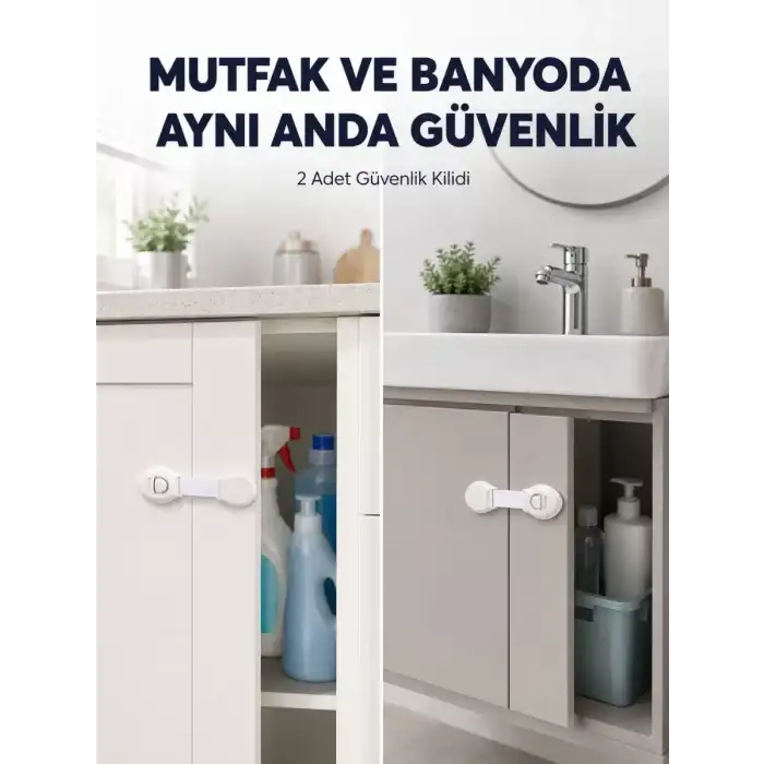 AsilTech 2li Dolap ve Çekmece Güvenlik Kilidi Seti