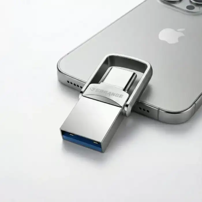 AsilTech 2si 1 Arada USB 3.2 Type-C Ve USB 64GB Metal Flash Disk