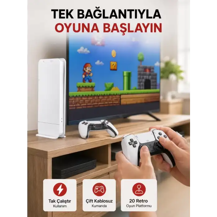 AsilTech 20.000 Klasik Oyun Dahili Kablosuz Kontrollü Oyun Kutusu