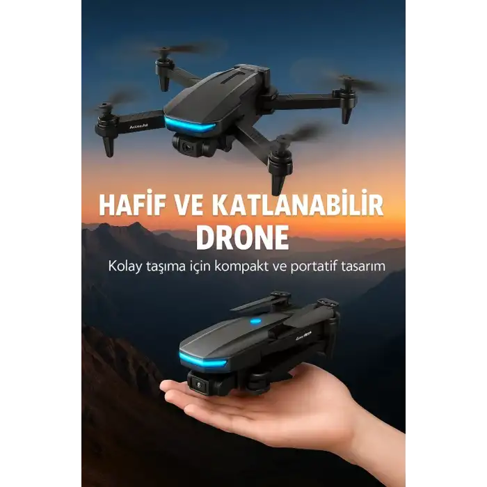 AsilTech 2.4G 4CH Katlanabilir Drone 100 Metre Uçuş Mesafeli