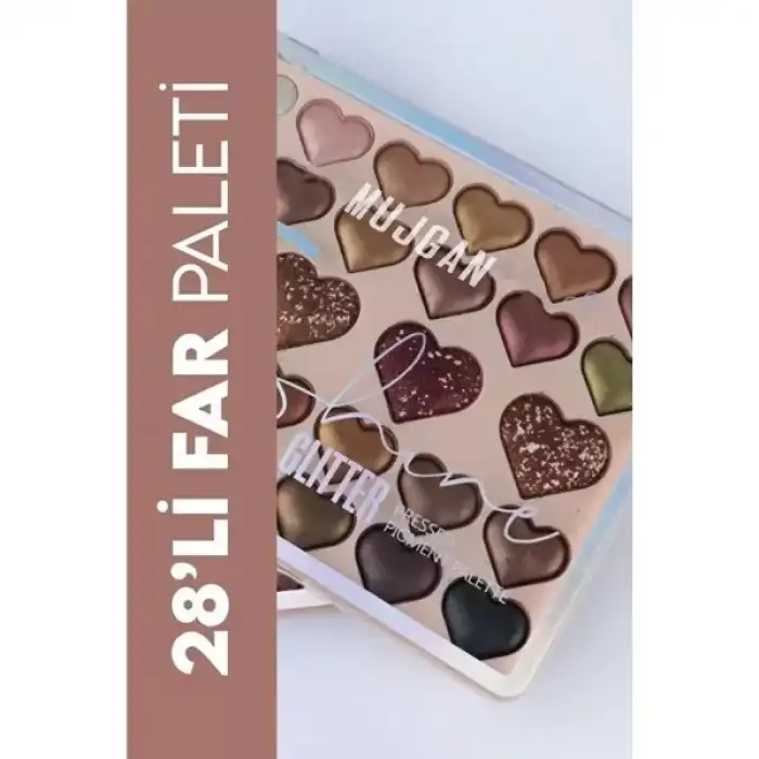 AsilTech 28li Sedefli Shine Kalp Far Paleti - 2li Set