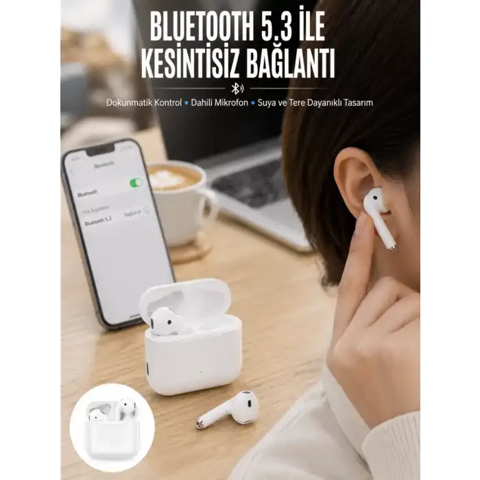 AsilTech 2.Nesil Yeni Model TWS Bluetooth Kulaklık Dokunmatik Kontrol Yüksek Ses Kaliteli Yeni Nesil