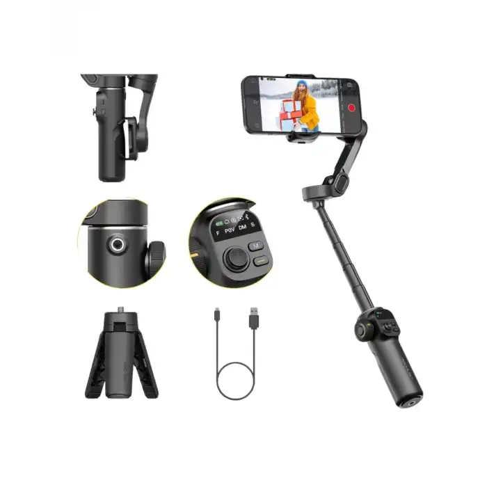 AsilTech 3 Axis Telefon Gimbal Stabilizer Video Çekim Sabitleyici