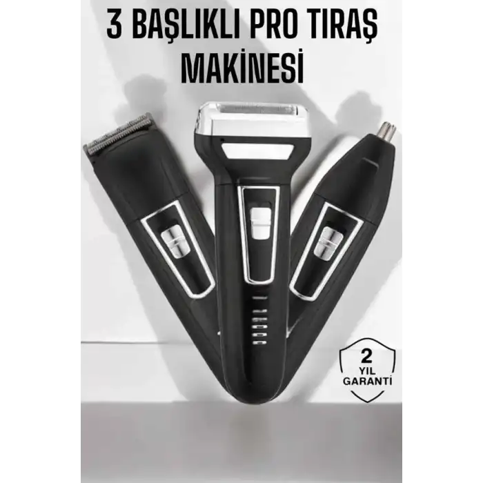 AsilTech 3 Başlıklı Profesyonel Tıraş Makinesi