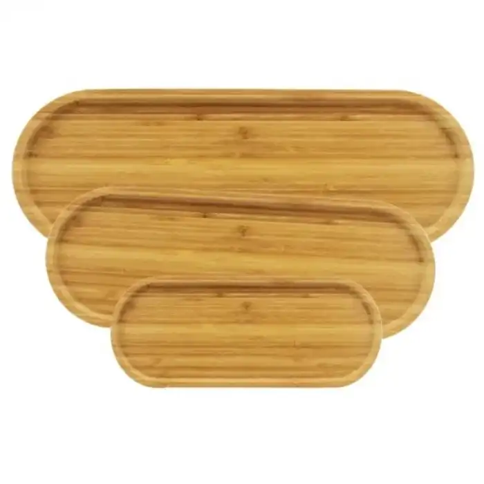 AsilTech 3lü Oval Sunum Tabağı Seti