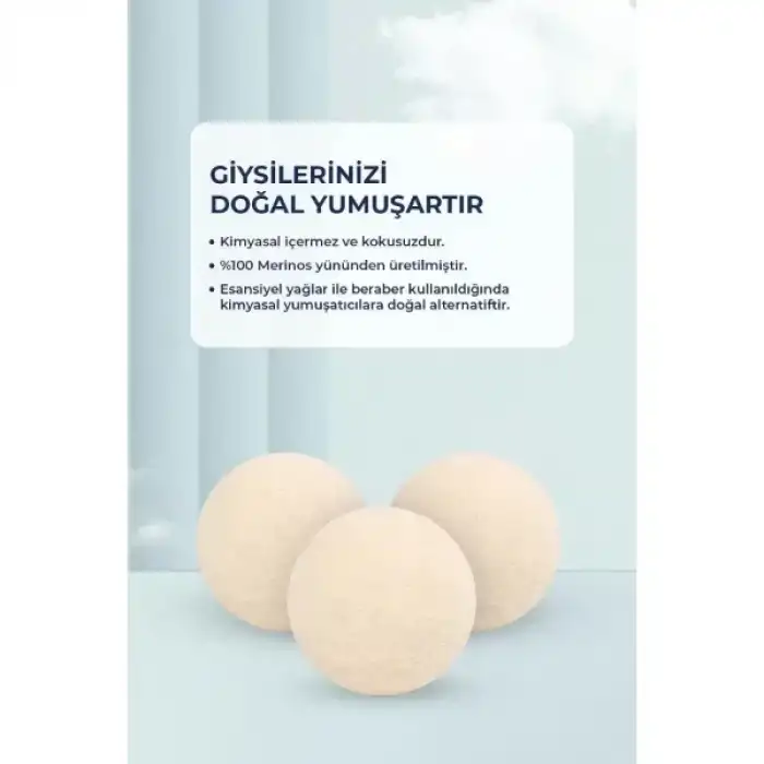 AsilTech 3lü Yün Kurutma Topu Seti