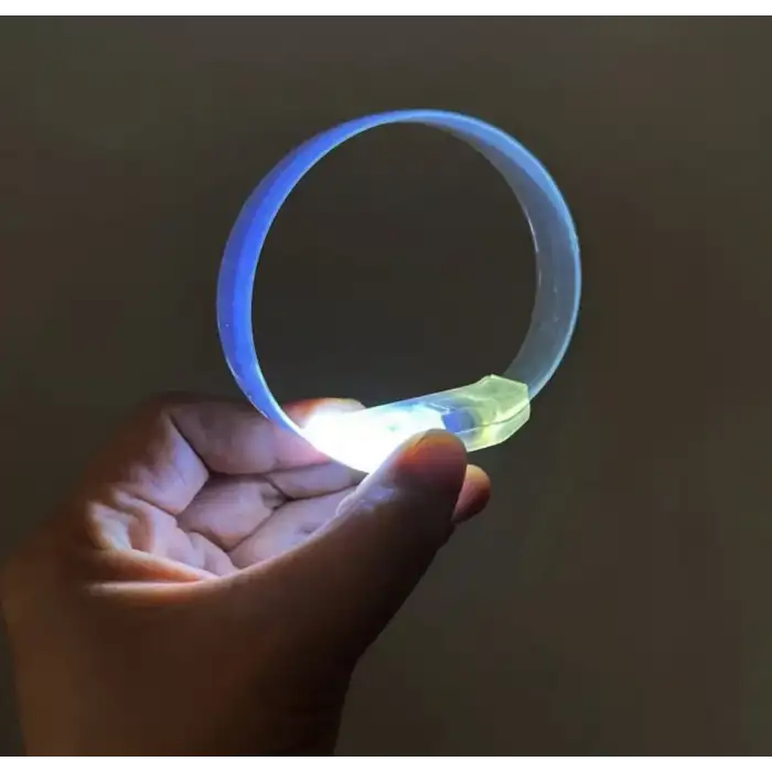 AsilTech 3 Modlu Pilli LED Işıklı Esnek Parti Bilekliği Beyaz