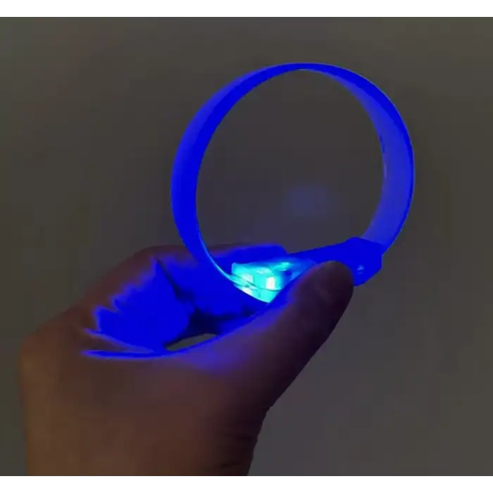 AsilTech 3 Modlu Pilli LED Işıklı Esnek Parti Bilekliği Mavi
