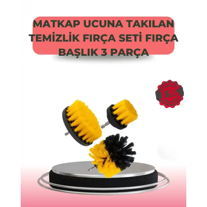 AsilTech 3 Parça Matkap Ucu Temizlik Fırçası Dayanıklı Naylon Kıllı