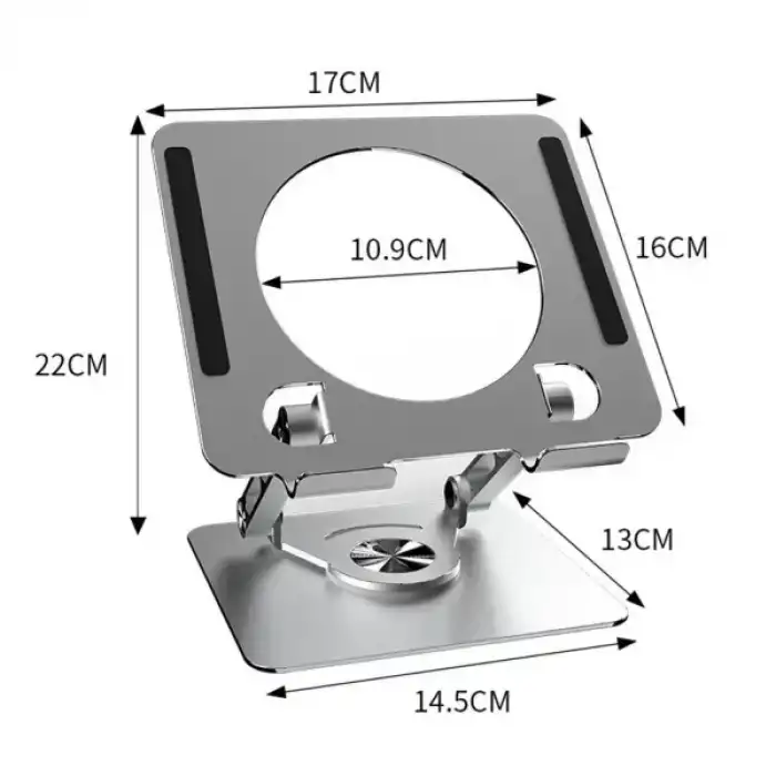 AsilTech 360 Derece Dönebilen Yükseltilmiş Masaüstü Ayarlanabilir Metal Tablet Standı