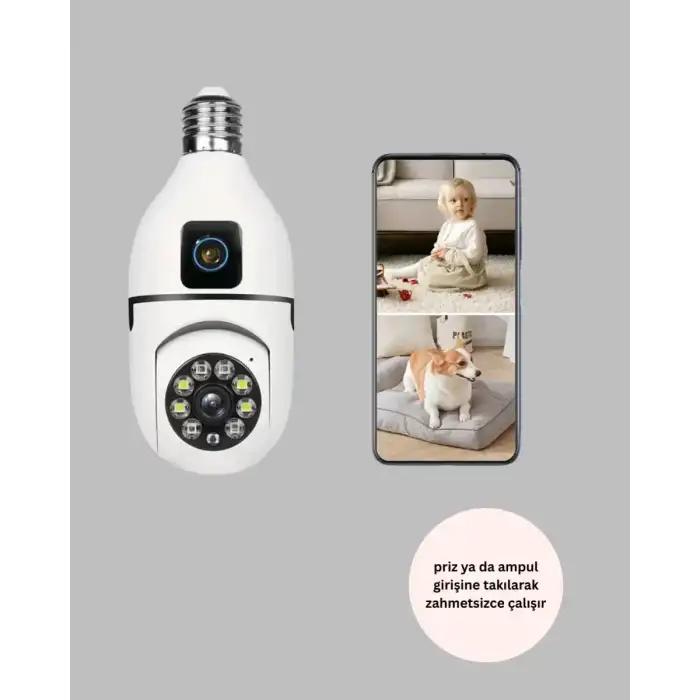 AsilTech 360 Derece Panoramik WiFi Kamera – Full HD Ev Güvenlik Sistemi