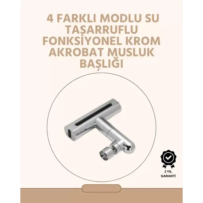 AsilTech 360° Dönüşlü Su Akışı Başlığı | 4ü 1 Arada Kullanım