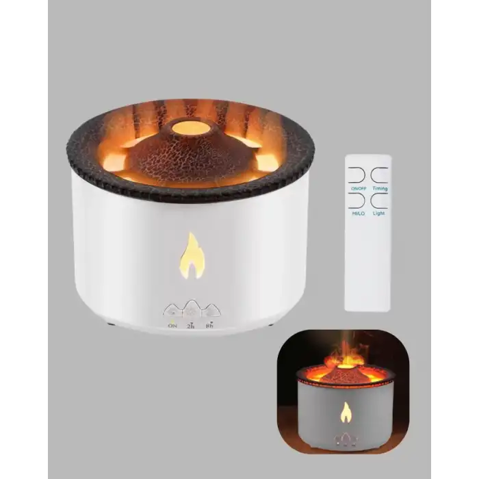 AsilTech 3D Alev Işıklı Aromaterapi Makinesi – 360 ml Su Kapasiteli Sessiz Difüzör