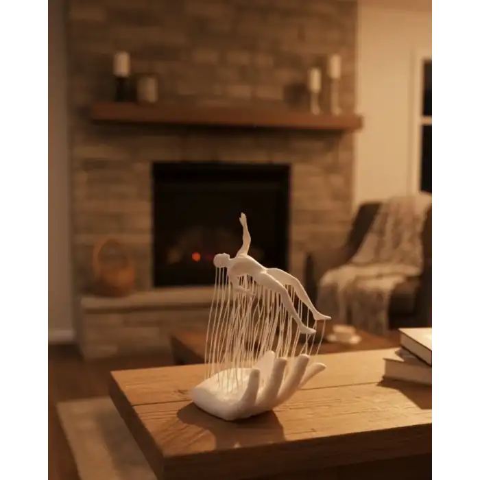 AsilTech 3D El İnsan Figürü Beyaz İskandinav Tarzı Dekoratif Obje
