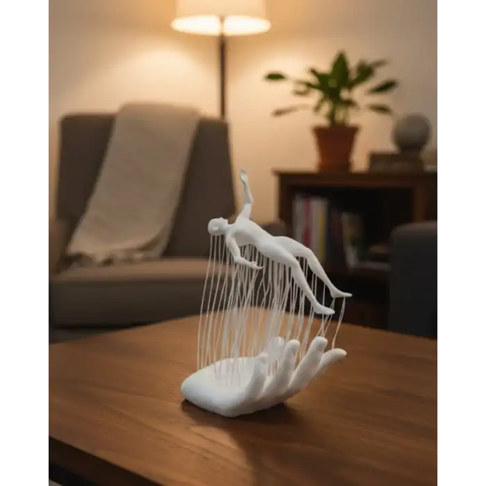 AsilTech 3D El İnsan Figürü Beyaz Modern Sanatsal Dekoratif Biblo