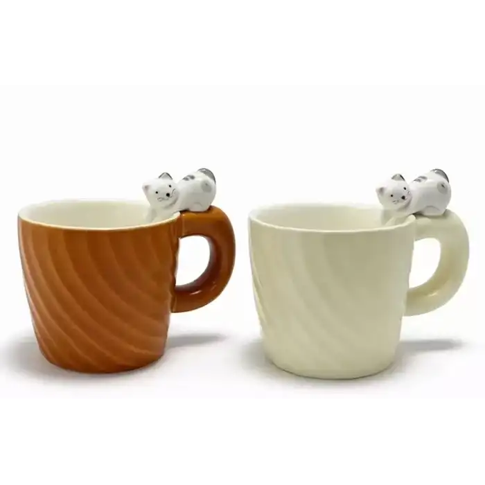 AsilTech 3D Kedi Figürlü Desenli Kupa Bardak
