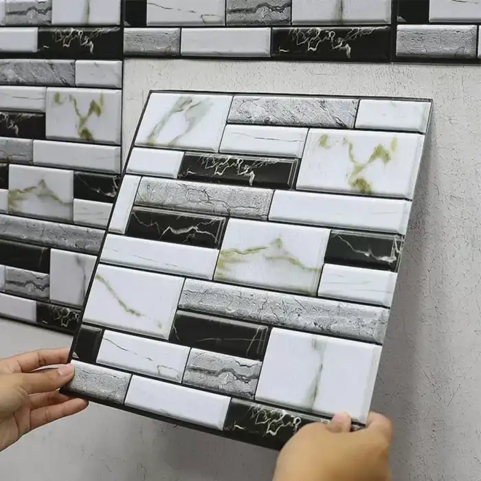 AsilTech 3D Mermer Görünümlü Kendinden Yapışkanlı Duvar Sticker