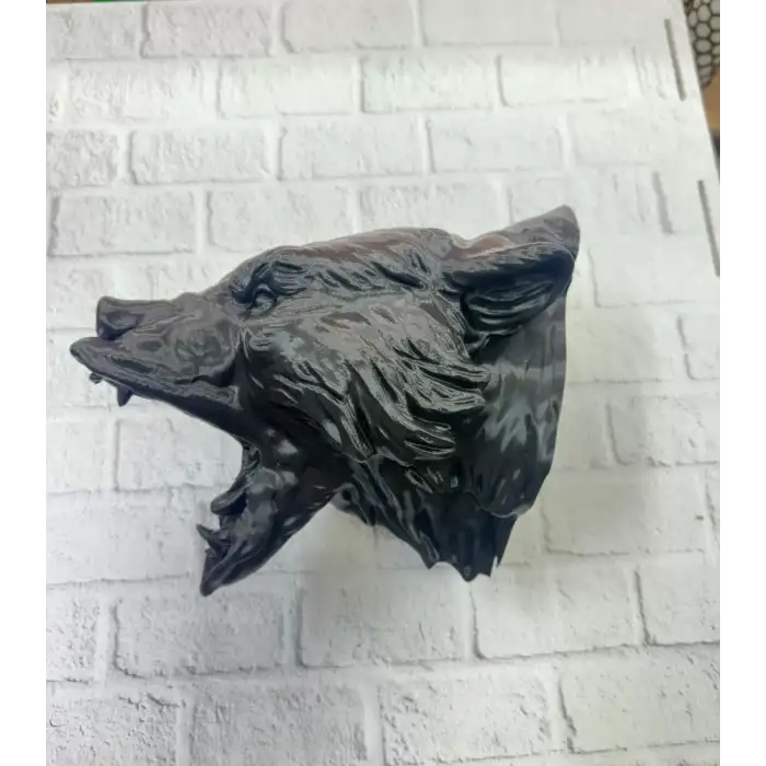 AsilTech 3D Siyah Ayı Başı Duvar Dekoru Modern Asılabilir Heykel 25x19 cm