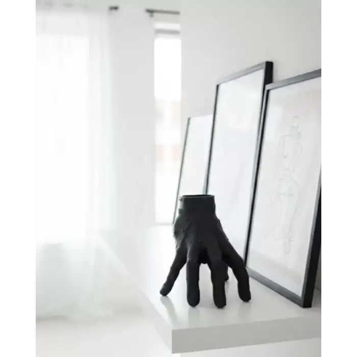 AsilTech 3D Siyah El Biblo 27x22 cm İddialı Ev Dekorasyonu