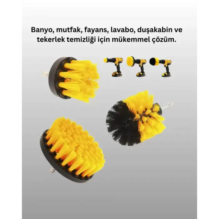 AsilTech 3’lü Matkap Ucu Fırça Takımı Zorlu Kirler İçin