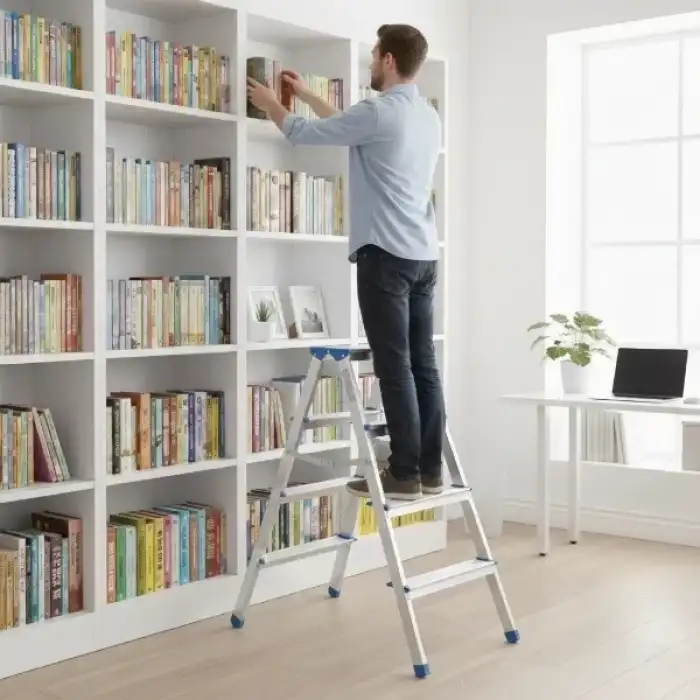 AsilTech 4+4 Çift Basamaklı Alüminyum Metal Merdiven