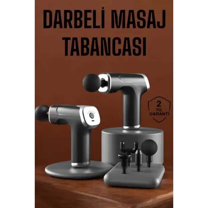 AsilTech 4 Başlıklı Darbeli Şarjlı Masaj Aleti Tabancası Kablosuz