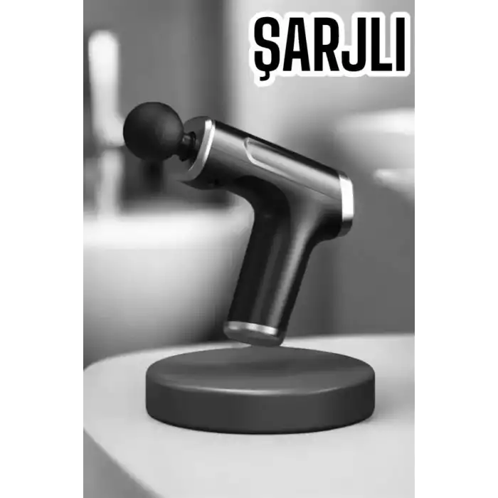 AsilTech 4 Başlıklı Darbeli Şarjlı Masaj Aleti Tabancası Kablosuz