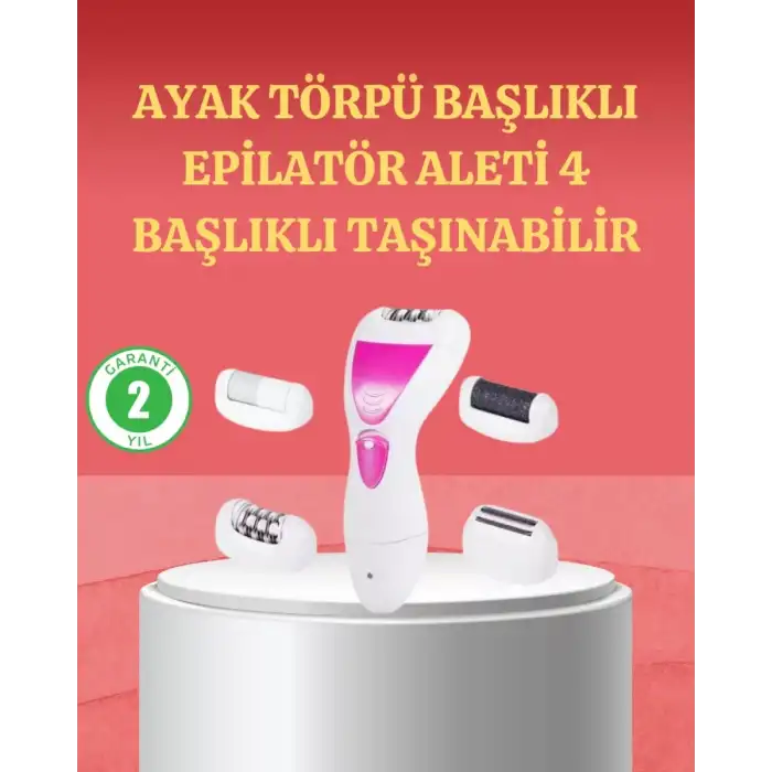 AsilTech 4 Başlıklı Kablosuz Şarjlı Epilasyon Cihazı
