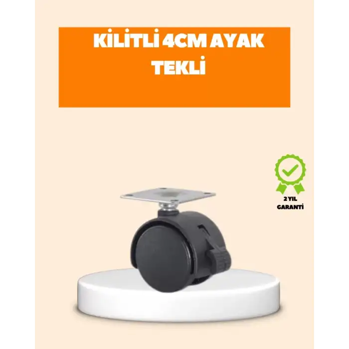 AsilTech 4 cm Kilit Mekanizmalı Mobilya Ayağı Tekli