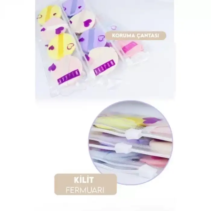 AsilTech 4lü Tutmalı Pudra Makyaj Süngeri Puf Seti