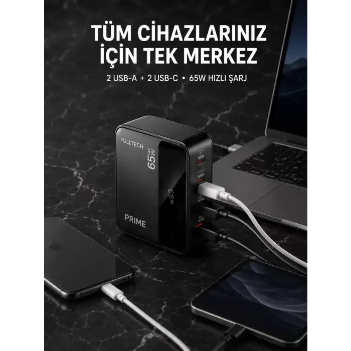 AsilTech 4 Portlu GaN Masaüstü Hızlı Şarj İstasyonu