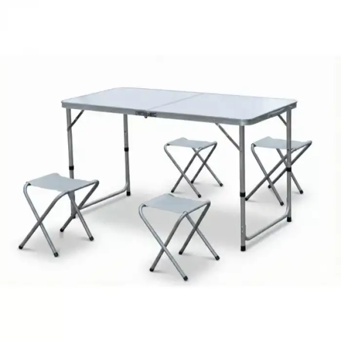 AsilTech 4 Sandalyeli Katlanabilir Masa Seti