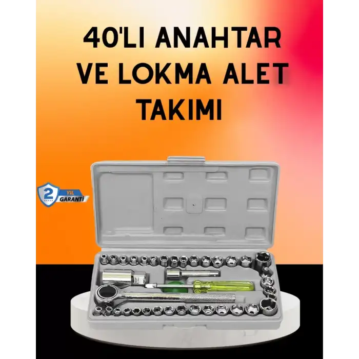 AsilTech 40 Parça Cırcır Lokma Anahtar Seti Profesyonel Kullanım
