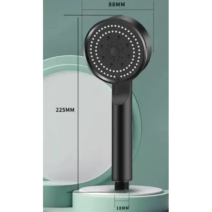 AsilTech 5 Kademeli Duş Başlığı Siyah