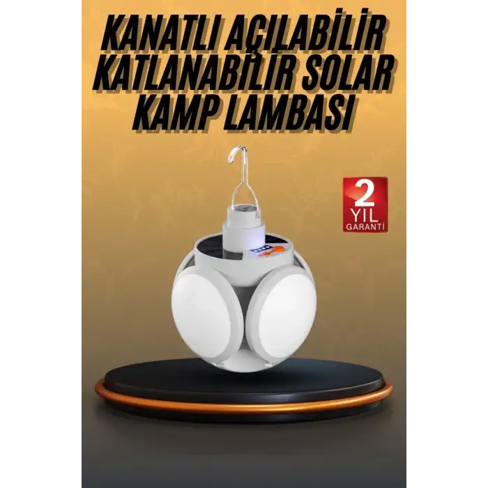 AsilTech 5 Kanatlı Bahçe Aydınlatma Led Askılı Solar Güneş Enerji Usb Sarjlı