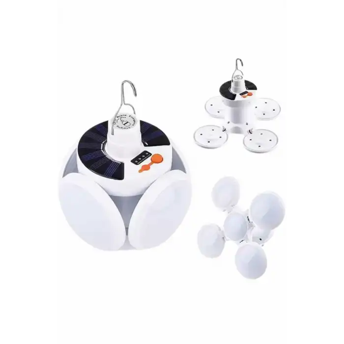 AsilTech 5 Kanatlı Bahçe Aydınlatma Led Askılı Solar Güneş Enerji Usb Sarjlı